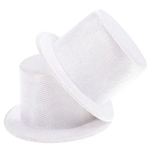 Produktbild: Zerodeko Partyzubehör 2 Stück Filz Zylinder Weiße Mini Filz Zylinder Partyhüte für Weihnachtsfeier Schneemann Puppe Bastelprojekte DIY & Handwerk