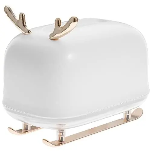 Produktbild: Zerodeko Schlitten-tissue-box Geweih-servietten-organizer Niedliche Taschentuchbox Halter Für Gewebebehälter Cartoon-gewebebehälter Weihnachtliche Taschentuchbox Tischabroller Abs Weiß Glas