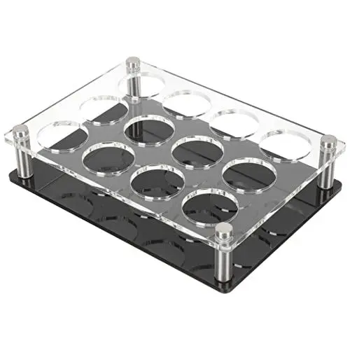 Produktbild: Zerodeko Schnapsgläser Mit Halter Schnapsglas Schnapstablett Für Zuhause Küche Bar Oder Clubparty Langlebiges Servierregal Schwarzem Schaumstoff