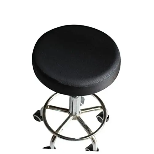 Produktbild: Zerodeko Barhocker – 33 cm Runder Sitzbezug Baumwolle Und Polyester Elastisch Nicht Dehnbar Perfekt Für Café Zuhause Büro Schwarz