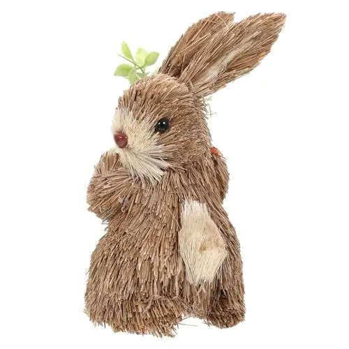 Produktbild: Zerodeko 1stück Handgefertigte Strohhase Dekofigur Für Desktop Rustikale Tischdekoration Im Ländlichen Stil Für Ostern Fotorequisite