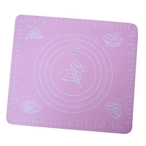 Produktbild: Zerodeko Silikon Backmatte Antihaft Teigmatte Mit Maßstab Zum Kneten Ausrollen Und Formen Von Teig Für Pizza Brot Und Gebäck Rosa