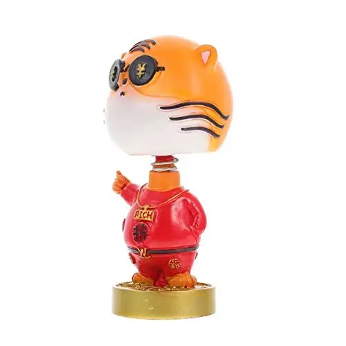 Produktbild: Zerodeko Shaking Tiger Toy Aus Resin Niedliches Tiger-Maskottchen Für Auto-innendekoration Desktop-Dekoration Perfektes