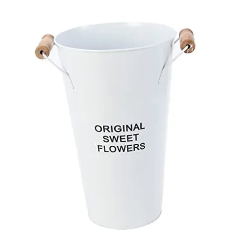 Produktbild: Zerodeko Wrought Iron Flower Vase Wassersparender Drought-resistenter Blumentopf Für Sukkulenten Kreative Tischdeko Weiß