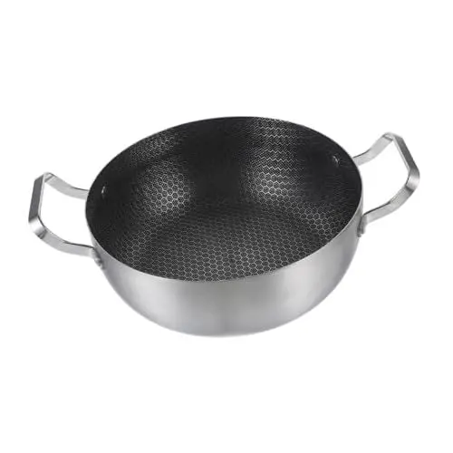 Produktbild: Zerodeko Wabenförmiger Antihaft-eintopf Auflauftopf Induktionskochtöpfe Topf Aus Edelstahl Shabu-topf Suppenkochgeschirr Nudeltopf Wok-pfanne Einmachtopf Küchentopf Rostfreier Stahl Eben