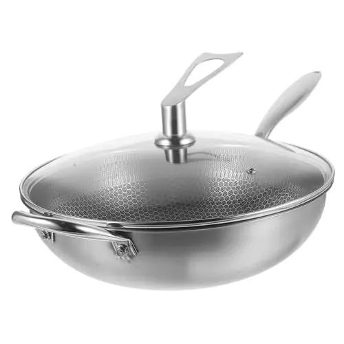Produktbild: Zerodeko Waben-wok Wabenpfannen Bratpfanne Wok Grillpfanne Mit Antihaftbeschichtung Grill-wok Wok-pfanne Kochgeschirr Pfanne Wokpfanne Aus Eisen Elektromagnetisch Rostfreier Stahl Handhaben