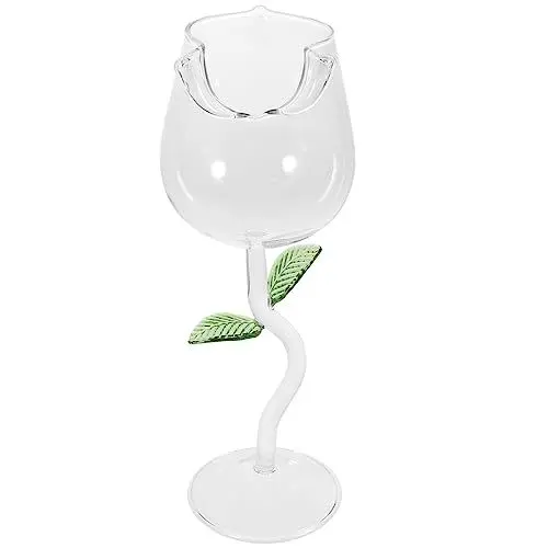 Produktbild: Zerodeko Rosenblüten Weinglas Eleganter Cocktailbecher Mit Dekorativem Design Für Partys Bars Und Besondere Anlässe Hochwertiges Glas Stilvoll Und Langlebig