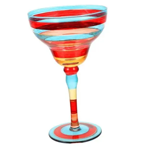 Produktbild: Zerodeko Margarita-glaswaren Bemaltes Weinglas für -dekorationen Streifen Dekorativer Glasbecher