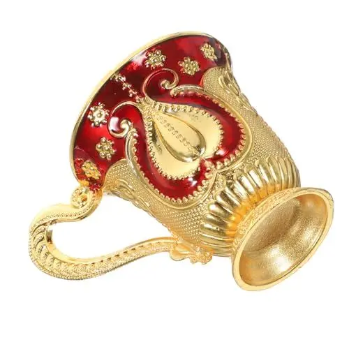 Produktbild: Zerodeko Vintage Metall Weißweinbecher Im Europäischen Stil Anti-bruch Geprägter Trinkbecher Für Partys Hochzeiten Und Festivals Für Zuhause Und Bars