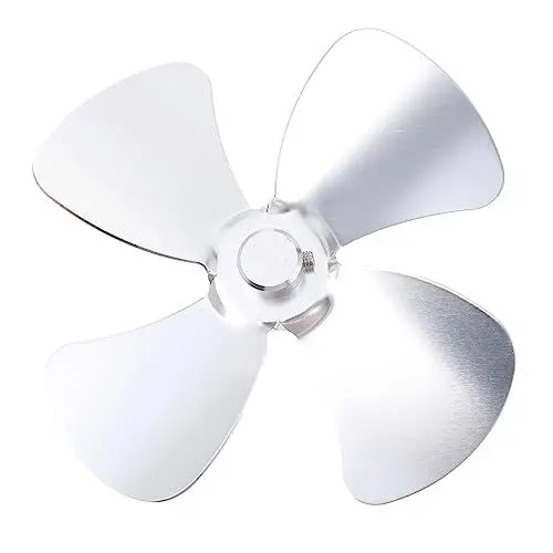 Produktbild: Zerodeko Ersatz-lüfterflügel für Kaminofen 4-blatt-lüfter Aus Aluminiumlegierung Leise Effiziente Wärmeverteilung 125 Mm Durchmesser Silberfarben