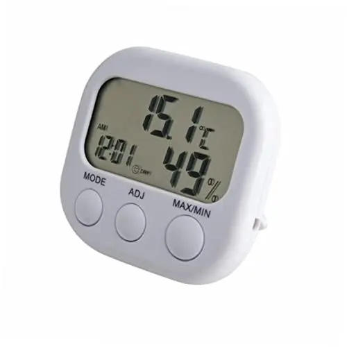 Produktbild: Zerodeko Indoor Lcd Digital Thermometer Hygrometer Mit Alarm Und Halterung Präziser Temperatur Und Feuchtigkeitsmesser Für Zuhause Zeitformat Celsius Fahrenheit Wählbar Mit