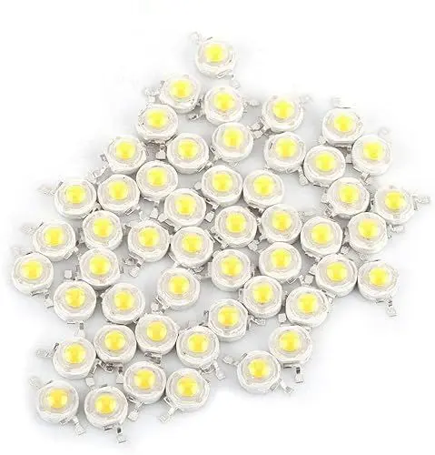 Produktbild: Zerodis 100 Stücke High Power Led Chip 1 Watt Super Helle Intensität SMD Light Emitter Komponenten Diode Lampe Lampe Perlen Chip DIY Leuchten für Flutlicht Scheinwerfer(White 6000k)(Warmweiß)