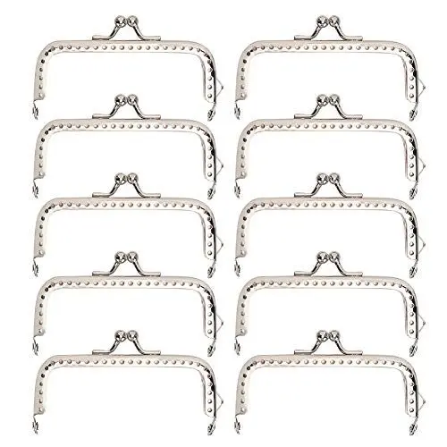 Produktbild: Zerodis 10 Stücke 8,5 cm Geldbörse Rahmen Tasche Kuss Verschluss Schloss Metallrahmen Verschluss Verschluss Clip für Geldbörse Tasche Machen DIY Bastelbedarf