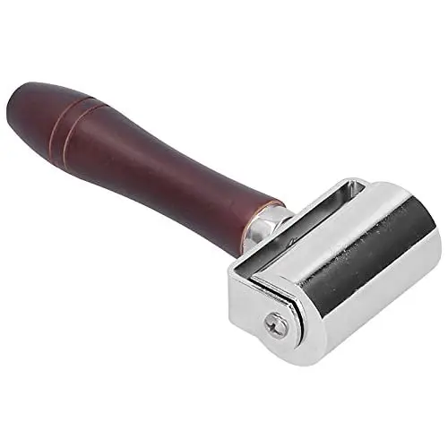 Produktbild: Zerodis 1 Stück Lederpresse Binder Leimgelenk Handlederwalze Presse Kantenwalze Lederkantenfalter und Glatter Lederkleber Laminierwalze(Wheel Width 60mm)