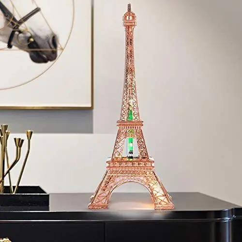 Produktbild: Zerodis 3D-Nachtlichttisch, Schreibtisch, Dekorativer Turm, Leuchtend, Schönes Zuhause, Metallmodell, Bastelgeschenk, Ornament, 10,2-Zoll-Eiffelturm-Modell, Nachtlichter, Kinderzimmerdekoration