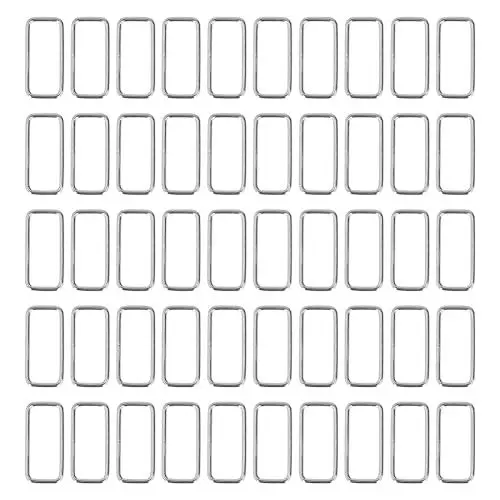Produktbild: Zerodis 50 Stück Metallringe, Haltbarer Eisen-Rechteckschnallenring Ersatz für DIY Gürtel Handtasche Schnalle Hardware Gerinnselherstellung(2.8x38x15mm)