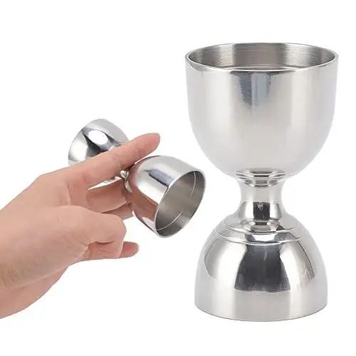 Produktbild: Zerodis Copper Bell Jigger Premium Cocktail Jigger 30/60 Ml Edelstahl-Jigger für Barkeeper Stahl Langlebig Hohe Genauigkeit Weite Öffnung Mess-Jigger für(30/60ml Klassisches Silber)