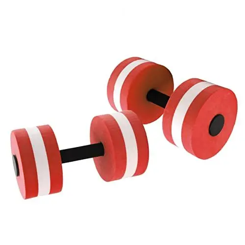 Produktbild: Zerodis Eva-Schaum Hantel Set Übungshantel Wasserhanteln Schwimmhantel Wasser Schwimmhantel Yoga Übung Wasserhantel 2er Set Schaumstoff für Mann Frauen (Rot)
