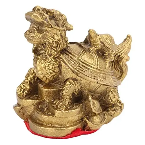 Produktbild: Zerodis Feng Shui Dekoration Messing Drachenschildkröte Statue Glück Reichtum Figur Heimtextilien für Heimtextilien