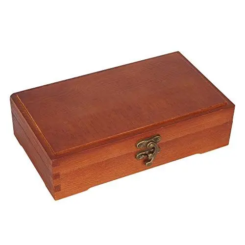 Produktbild: Zerodis Holz Bleistift Box, Holz Traditionelle Skizzieren Massivholz Bleistift Box Einfach Unlackiert Werkzeuge Pinsel Box Fall mit Verschlussverschluss für Kinder Schreibwaren Aufbewahrung
