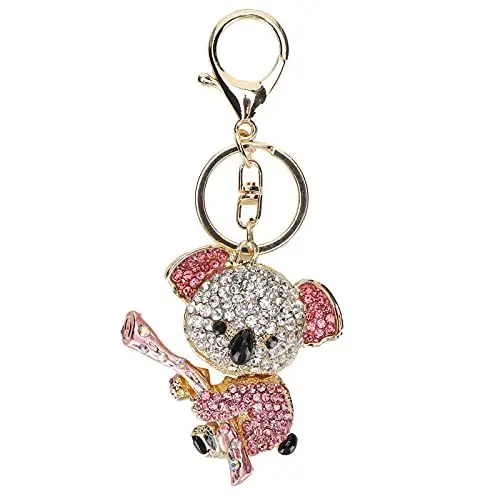 Produktbild: Zerodis Koala Bär Schlüsselanhänger Gold Kristall Zinklegierung Rosa Tasche Ornamente Auto Anhänger Handwerk Machen für Mädchen Kinder Frauen