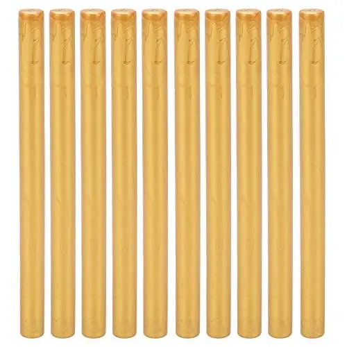 Produktbild: Zerodis Siegelwachsstift, 10 Stück Praktische Rauchfreie Flexible Heißsiegelstifte für DIY Hochzeitseinladungen Dekoration Umschläge Karten Weinpakete Geschenkverpackung(Gold)
