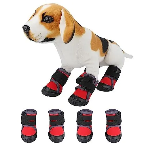 Produktbild: Zerodis wasserdichte Hundestiefel, Hundebekleidung, rutschfeste Outdoor-Sport-Kletterstiefel für Große Hunde, Hundeschuhe, Lauftraining Zum Klettern und Wandern (45)