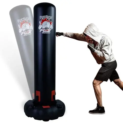 Produktbild: ZERRO Boxsack Durchmesser 30cm Kinder Erwachsene Freistehender Aufblasbare Standboxsack 166cm Boxing Trainer Heavy Duty, Mit Pumpe