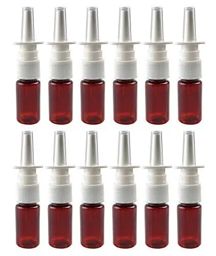 Produktbild: Zerstäuberflaschen für Nasenspray und Kosmetika, nachfüllbar, Kunststoff, feiner Sprühnebel, Braun, 12 Stück