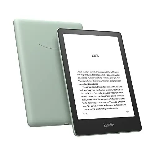 Produktbild: Zertifiziert und generalüberholt Kindle Paperwhite Signature Edition (32 GB) – Mit 6,8 Zoll (17,3 cm) großem Display, kabelloser Ladefunktion – mit Werbung - Agavengrün
