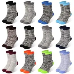 Produktbild: ZERULETS Kinder Jungen Mädchen Socken Baumwolle Sneaker Socken Kinder Crew Schulsocken Jungen Gestreifte Sportscoken 12 Paare 20-23 23-27 31-34 35-38 für 3-5 Jahre