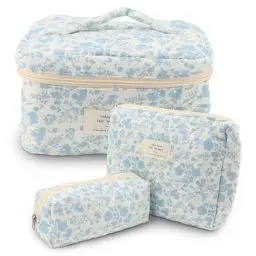 Produktbild: ZESTEFY 3-stück Kosmetiktasche Set, Tragbare Blumen Kosmetiktasche, Gesteppt, Unisex, Reise/Underway Make-up Aufbewahrung