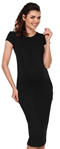 Produktbild: Zeta Ville - Damen Umstandskleid Kurzarm - Bleistiftkleid für Schwangere - 183c (Schwarz, 36, S)