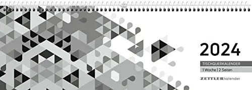 Produktbild: ZETTLER Tischquerkalender schwarz Tischkalender 2024, im Format 30 x 30 cm, Monatskalender, Bürokalender inkl. Jahresübersicht