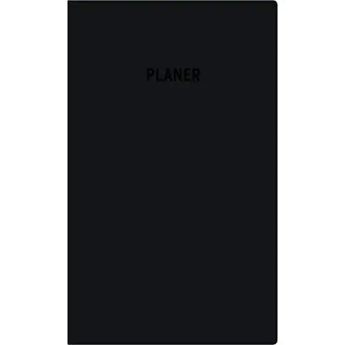 Produktbild: Zettler Taschenplaner 2026 9,5x16cm 64 Seiten schwarz Bürokalender Notizheft 1 Woche auf 1 Seite separates Adressheft faltbar