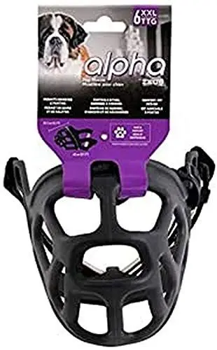 Produktbild: Zeus Alpha TPR Maulkorb für Hunde, Comfort Fit Design, verhindert Beißen, Bellen und Kauen, Schwarz, XX Large, schwarz