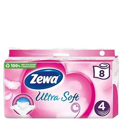 Produktbild: Zewa Ultra Soft Toilettenpapier 4-lagig (8 Rollen x je 150 Blatt)