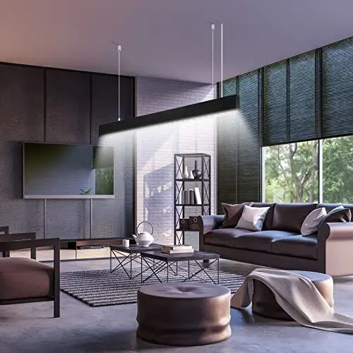 Produktbild: Zewanny LED Pendelleuchte,40W/4000K,Moderne Deckn Hängelampe Esszimmerleuchte,Höhenverstellbar 150cm, Lang Linear Pendellampe für Esszimmer Wohnzimmer Küche Büro - Perfekte Beleuchtungslösung