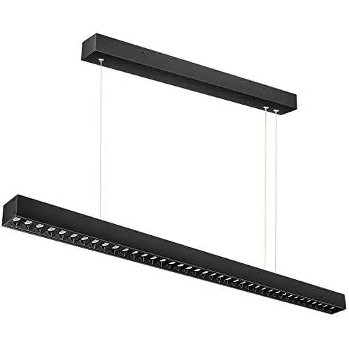 Produktbild: Zewanny LED Pendelleuchte Linear Hängelampe,Moderne Decke Esstisch Hängeleuchte,Höhenverstellbar Metall Büroleuchte Pendellampe,107CM 36W 4000K Natural Licht Aluminium Ideal für Haus Büro Wohnzimmer