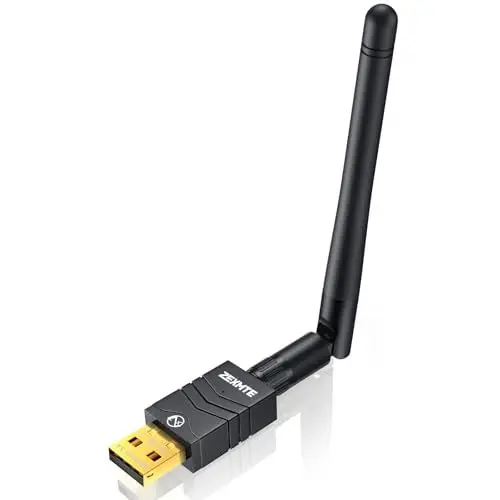 Produktbild: ZEXMTE 5.4 USB Bluetooth Adapter für PC, Long Range USB Bluetooth Dongle mit High Gain Antenne, Wireless Bluetooth Receiver 492FT / 150M, Plug &Play Bluetooth Adapter für PC Windows 11/10/8.1/7