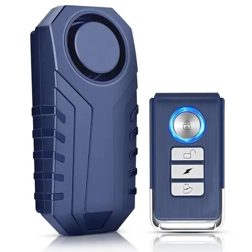 Produktbild: ZEXMTE Fahrrad Alarm, 113dB Diebstahlsicherung Alarm Mit Fernbedienung, Vibration Motion Sensor Wasserdicht Alarm Für Motorrad, Roller, Fahrrad, Tür