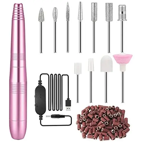 Produktbild: ZEYXINH Elektrische Nagelfeile, 11 In 1 Professionell Elektrisch Nagelfräser Maniküre Pediküre Set für Acryl Gele Kallus Entfernen 20000u/Min Einstellbarer Geschwindigkeit für Nagelstudio/DIY Maniküre