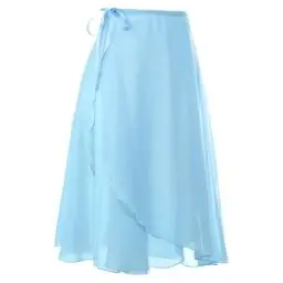 Produktbild: zffriction Damen Ballettrock Wickelrock Chiffon Tanzrock Verstellbare Taillenband Gymnastik Ballettrock für Erwachsene Frauen (DE/NL/SE/PL, Alphanumerisch, Einheitsgröße, Regular, Regular, Blau)
