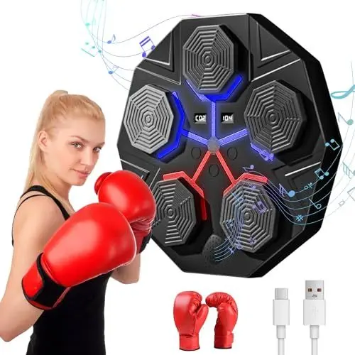 Produktbild: ZFZZC Musik Boxmaschine, Elektronische Boxing Machine Musik-Boxmaschine, Elektronisches Boxmaschine mit Bluetooth, Smart Boxtrainingsausrüstung, Boxziel mit Handschuhen Für Home Exercise