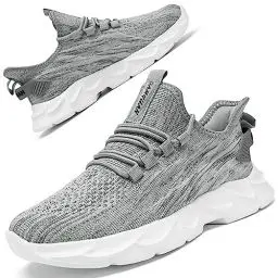 Produktbild: ZGPWZWL Damen Schuhe Turnschuhe Sportschuhe Laufschuhe Straßenlaufschuhe Memory Foam Walkingschuhe Indoor Fitnessschuhe Bequeme Sneaker,Dunkelgrau EU 39