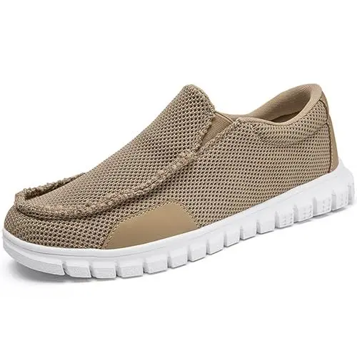 Produktbild: ZGPWZWL Sneaker Herren Slipper Mokassins Leinenschuhe Sommer Loafer Bequeme Sportschuhe Modische Turnschuhe Lässige rutschfeste Fitness Outdoor Schuhe,Khaki,EU43