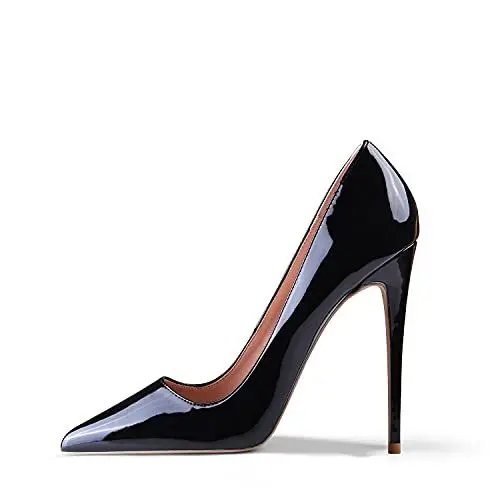 Produktbild: Zhabtuc Damen Stiletto Pumps Klassische Geschlossene High Heels Sexy Spitze Stiletto Damenschuhe Abschlussball Party Hochzeit Pendler Kleid Stöckelschuhe Schwarz 40 EU(10 US)