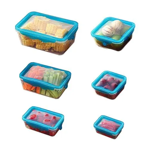 Produktbild: ZHDHOME Frischhaltedosen mit deckel Vorratsdosen Set Frischhaltedosen mit Flexiblem deckel Lunchbox mit luftdichtem Deckel 6er Set Meal Prep Vorratsdose Groß Kunststoff