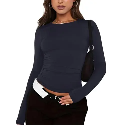 Produktbild: ZHENDEGL Longpullover Für Damen Strick Wickelpullover Damen High Neck Pullover Damen Wolle Schwarz Glitzer Tunika Damen Langarm Winter 2000S Clothes Y2K Pulli Lang Damen Winterpullover Knitwear