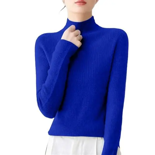 Produktbild: ZHENDEGL Wollpullover Damen,Merinowolle Pullover Damen Rollkragenpullover First-Line Ready to Wear Langarm nahtlosem Strickpullover